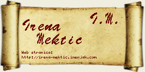 Irena Mektić vizit kartica